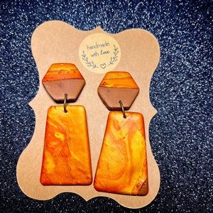 Polymer Clay Earrings “Pecan Swirl”